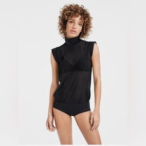 WOLFORD NWOT SHEER MOCKNECK BODYSUIT MEDIUM